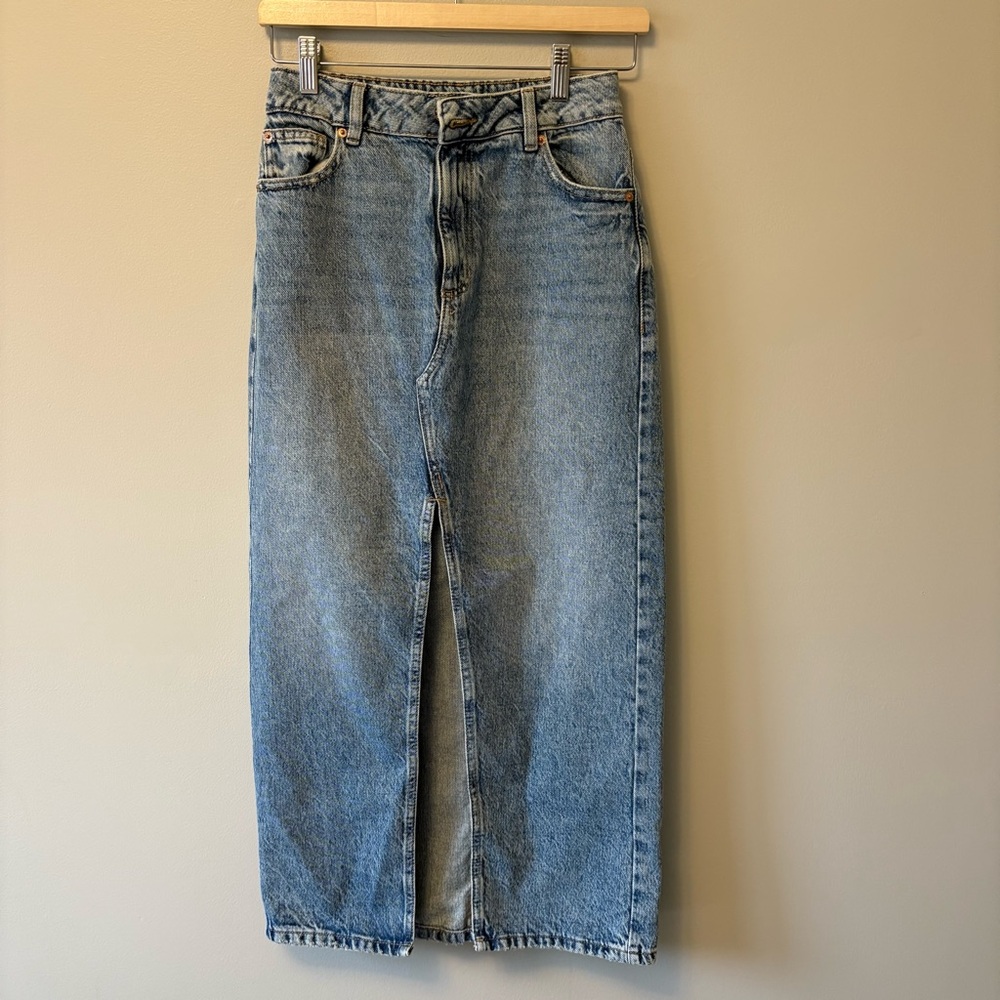 Garage Long Denim Long Skirt XXS